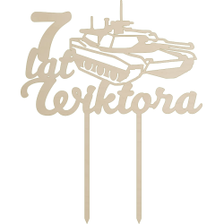 Topper na tort z czołgiem - sklejka