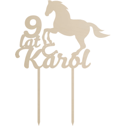 Topper na tort z koniem - sklejka
