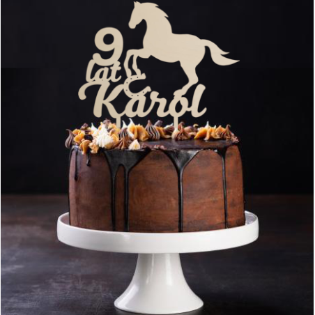Topper na tort z koniem - sklejka