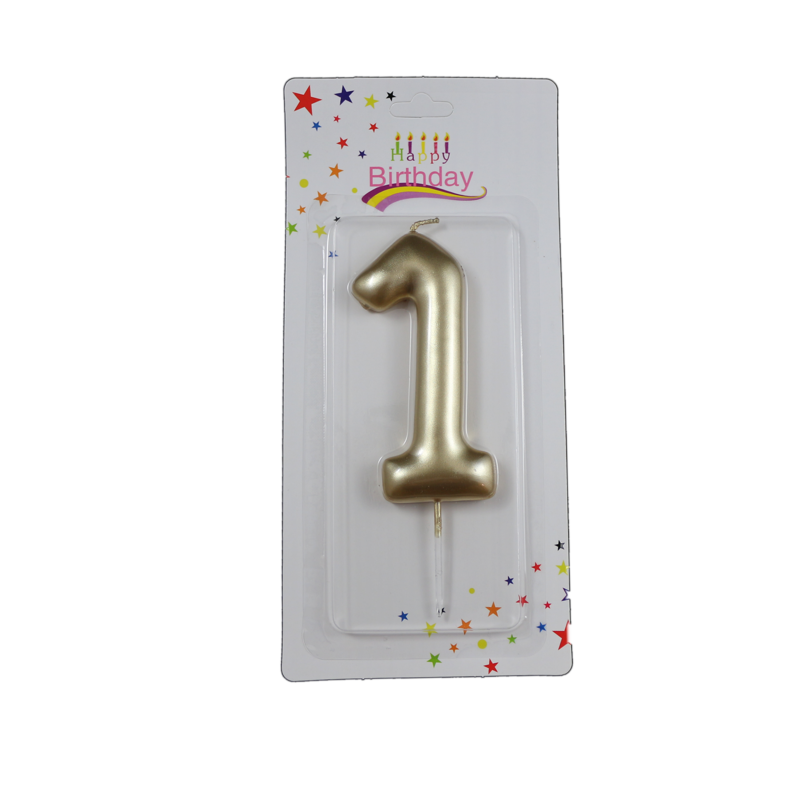 świeczka cyferka złota 1 na tort