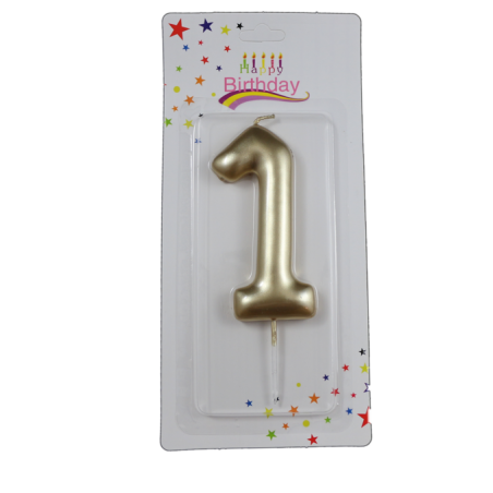 świeczka cyferka złota 1 na tort