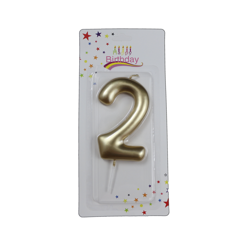 świeczka cyferka złota 2 na tort