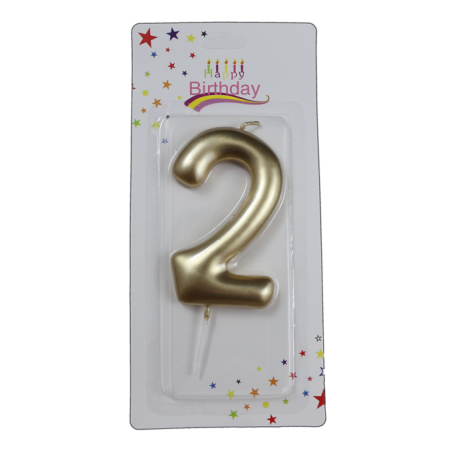 świeczka cyferka złota 2 na tort