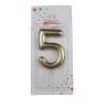 świeczka cyferka złota 5 na tort