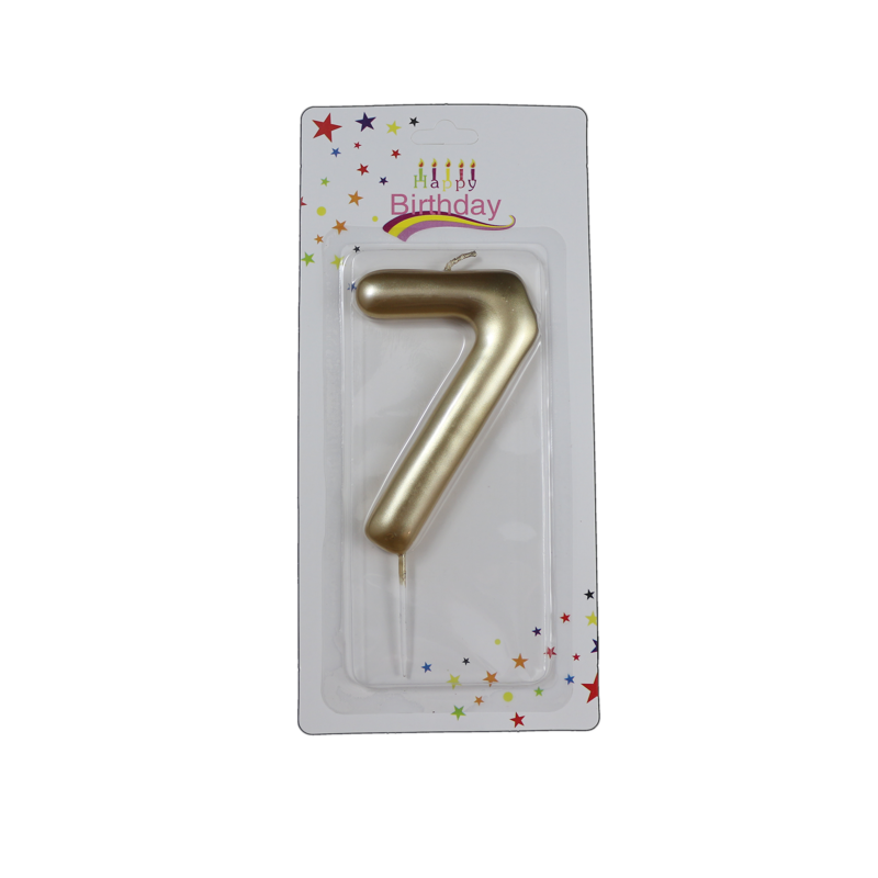 świeczka cyferka złota 7 na tort
