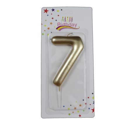 świeczka cyferka złota 7 na tort