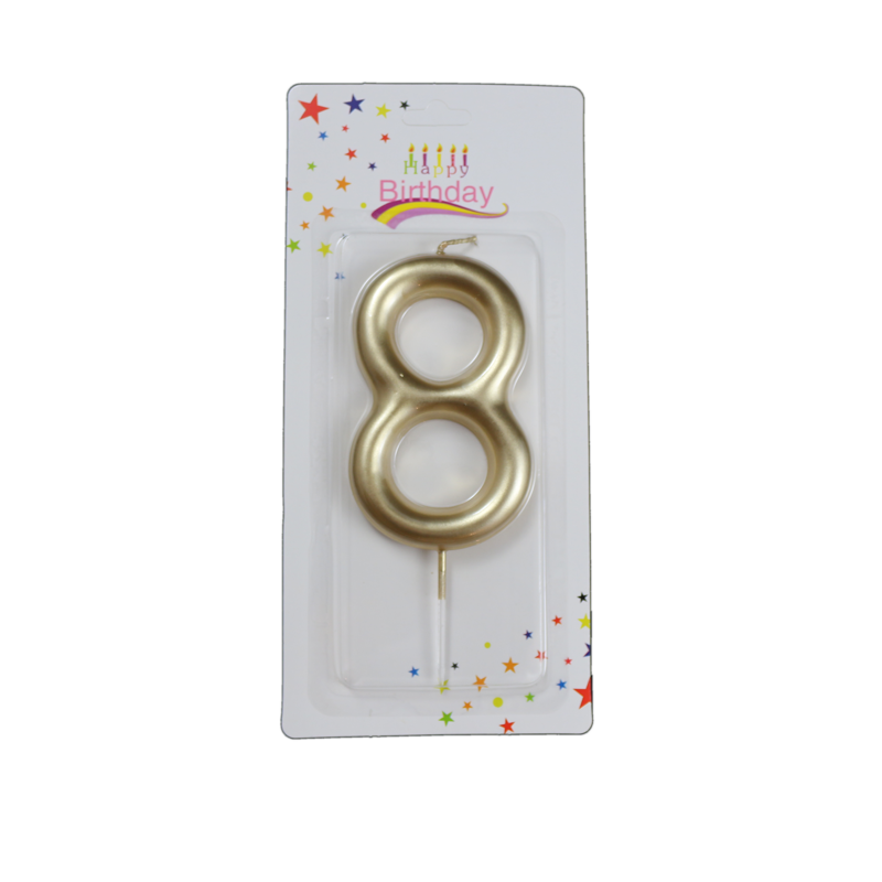 świeczka cyferka złota 8 na tort