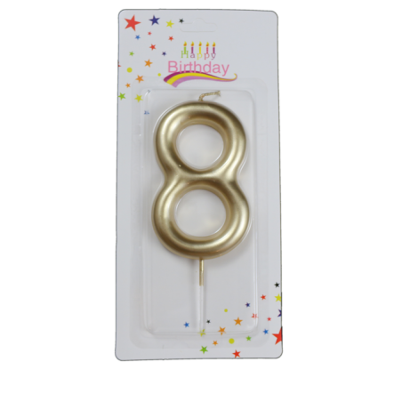 świeczka cyferka złota 8 na tort