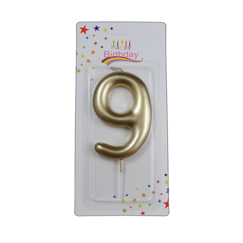 świeczka cyferka złota 9 na tort