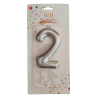 świeczka cyferka srebrna 2 na tort