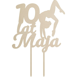 Topper na tort z gimnastyczką - sklejka