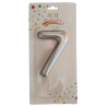 świeczka cyferka srebrna 7 na tort