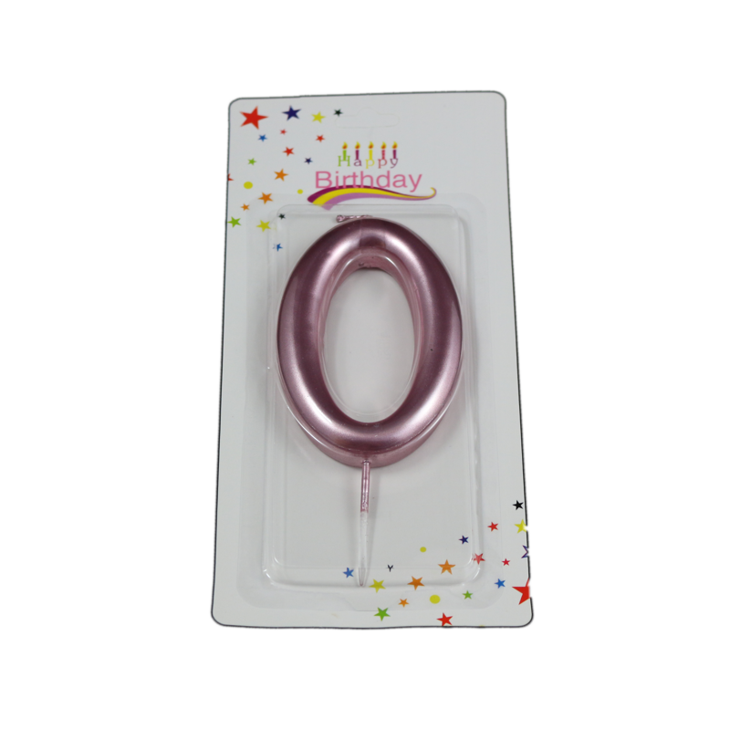 świeczka cyferka różowa 0 na tort