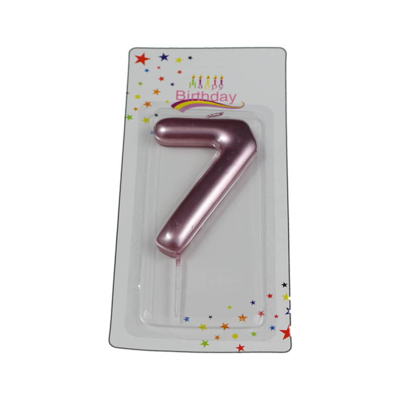 świeczka cyferka różowa 7 na tort