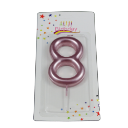 świeczka cyferka różowa 8 na tort