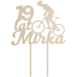 Topper na tort z rowerzystą - sklejka