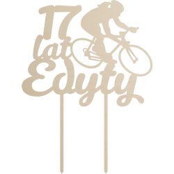 Topper na tort z rowerzystką - sklejka