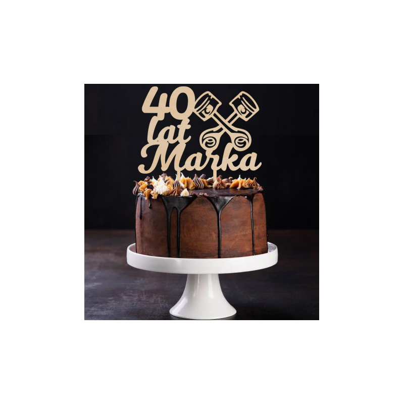 Topper na tort dla mechanika- sklejka