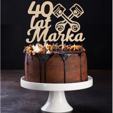 Topper na tort dla mechanika- sklejka