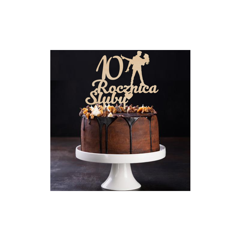 Topper na rocznicę ślubu z kobietą na rękach - sklejka