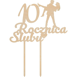 Topper na rocznicę ślubu z kobietą na rękach - sklejka