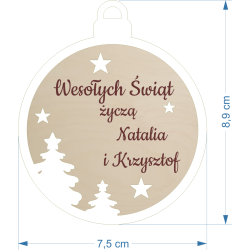 Bombka dwuwarstwowa z grawerem