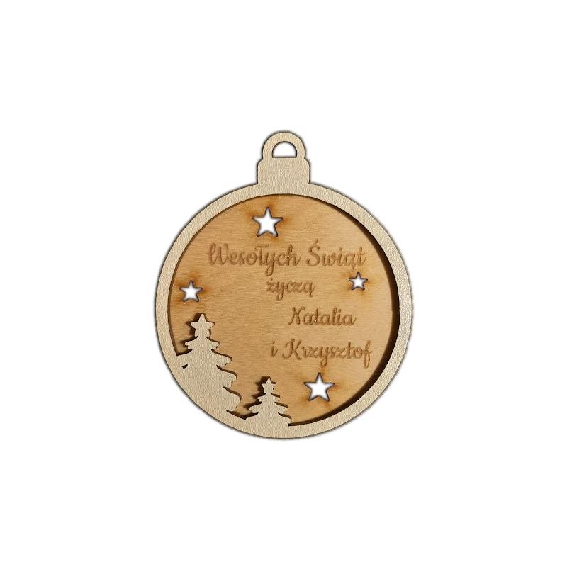 Bombka dwuwarstwowa z grawerem