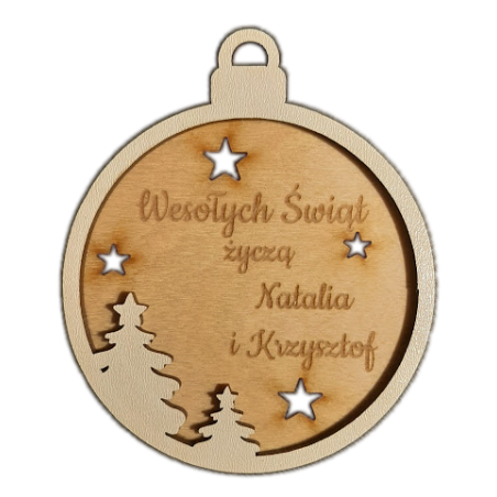 Bombka dwuwarstwowa z grawerem