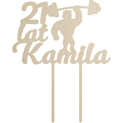 Topper na tort z siłaczem, kulturystą - sklejka