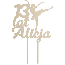 Topper na tort z baletnicą - sklejka