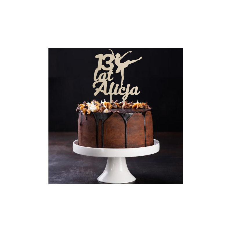 Topper na tort z baletnicą - sklejka