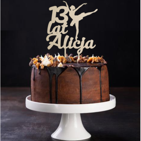 Topper na tort z baletnicą - sklejka