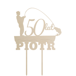 Topper na tort dla wędkarza - sklejka