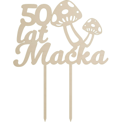 Topper na tort dla grzybiarza - sklejka